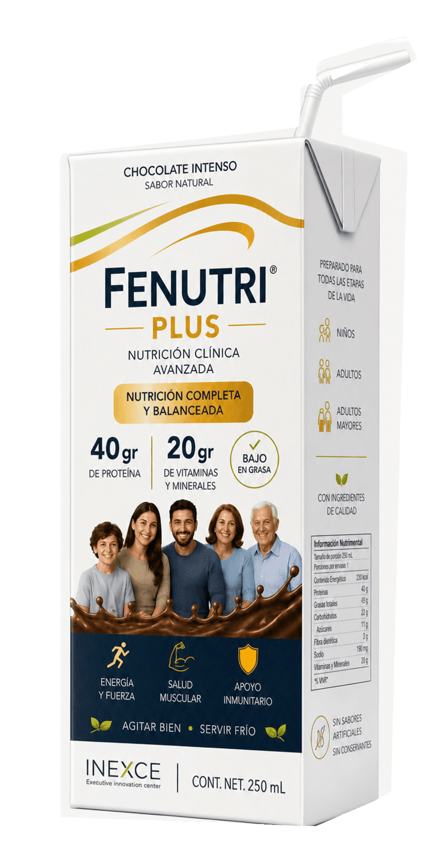 Fenutri Plus líquido sabor chocolate en envase Tetra Pak